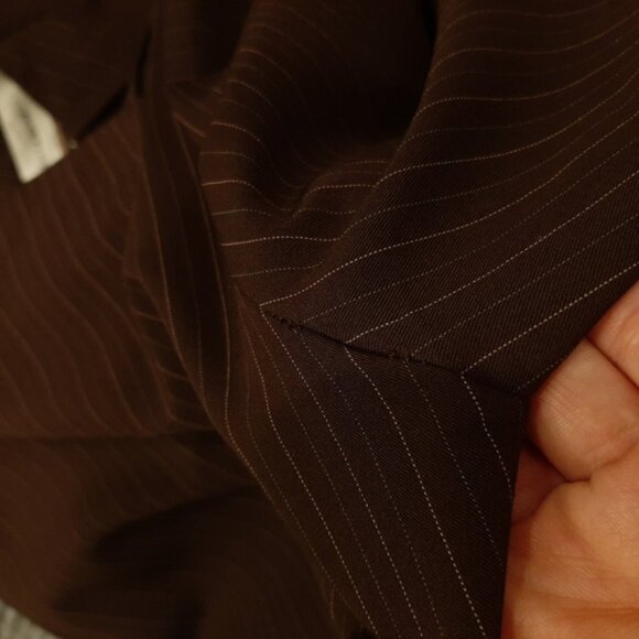 TAPEMEASURE Pinstripe 2pc Pant Suit Blazer Jacket Womens Size 10 Brown Business - Picture 12 of 15